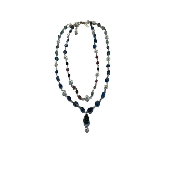 Vantel Pearls 2 Strand Necklace Cultured Pearls Mini Stones New In Box - Picture 2 of 6